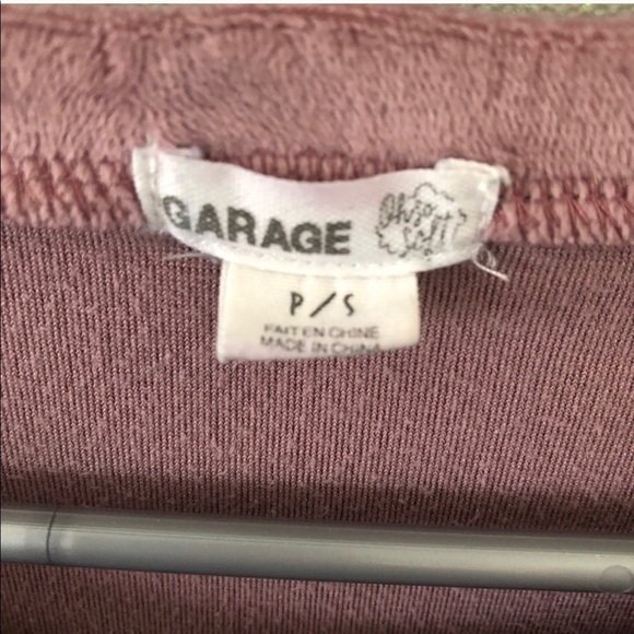 GARAGE Mauve Velour Pullover Hoodie Sweatshirt - Picture 3 of 3